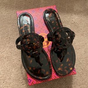Tory Burch tortoise shell Miller sandals NIB US 10